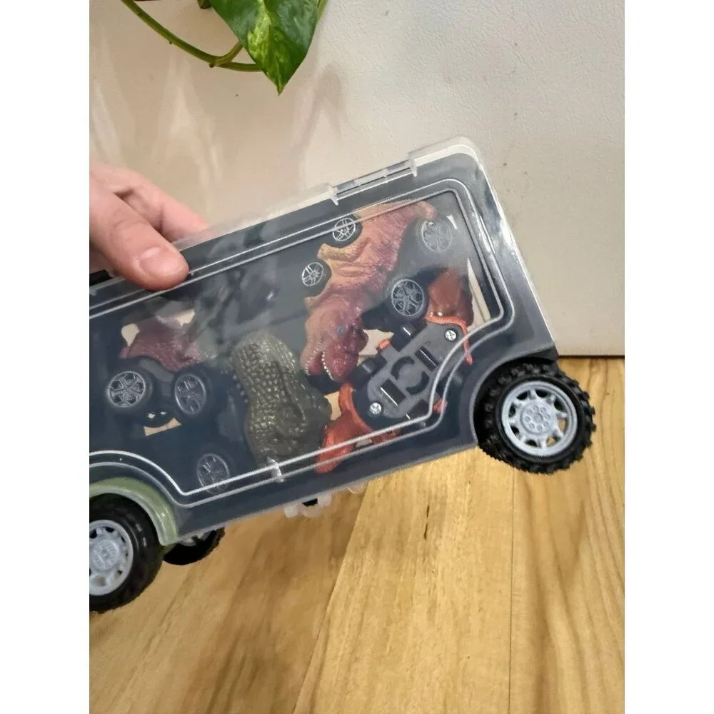 Dinosaur Monster Truck Set with Carrying Case & Trailer